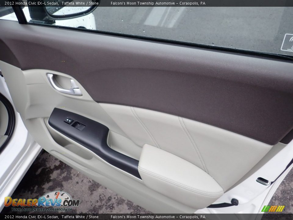 2012 Honda Civic EX-L Sedan Taffeta White / Stone Photo #12