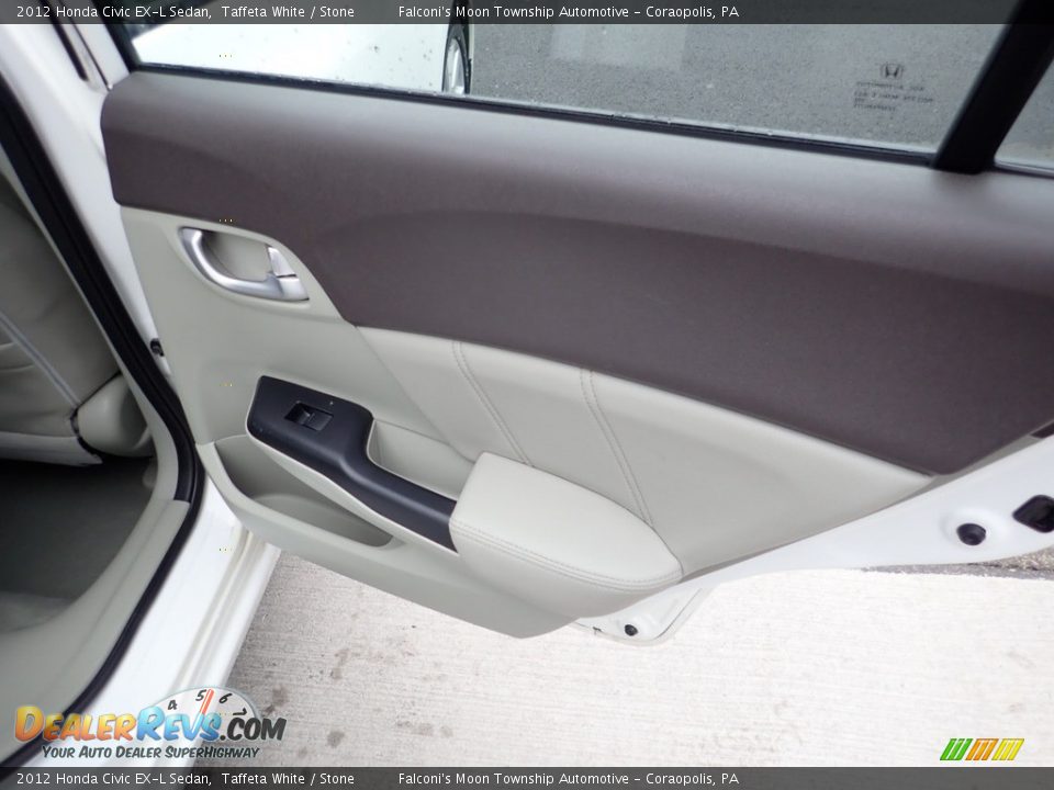2012 Honda Civic EX-L Sedan Taffeta White / Stone Photo #14