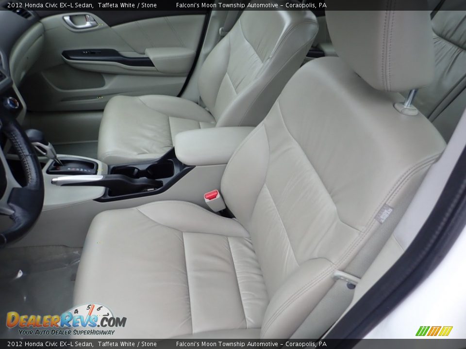 2012 Honda Civic EX-L Sedan Taffeta White / Stone Photo #15