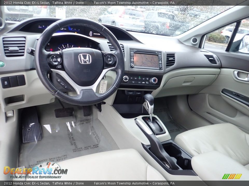 2012 Honda Civic EX-L Sedan Taffeta White / Stone Photo #17