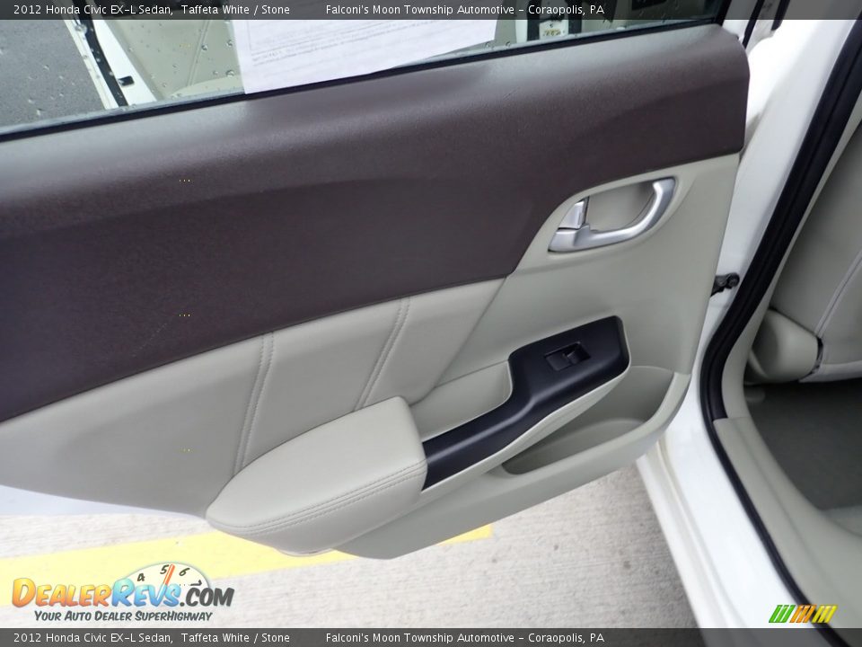 2012 Honda Civic EX-L Sedan Taffeta White / Stone Photo #18