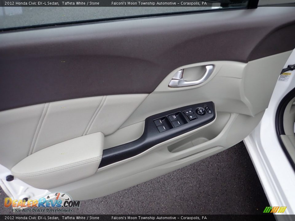 2012 Honda Civic EX-L Sedan Taffeta White / Stone Photo #19