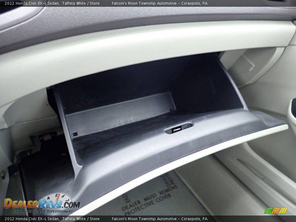 2012 Honda Civic EX-L Sedan Taffeta White / Stone Photo #22