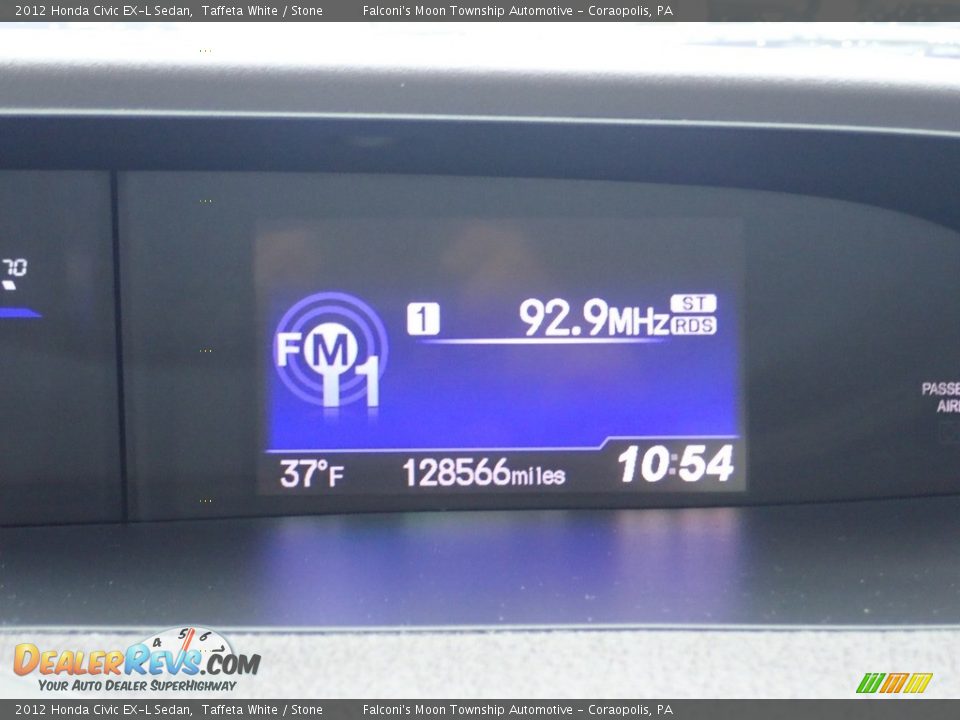 2012 Honda Civic EX-L Sedan Taffeta White / Stone Photo #25