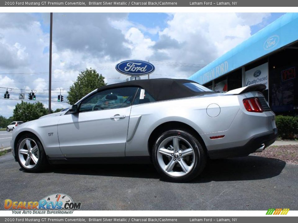 2010 Ford Mustang GT Premium Convertible Brilliant Silver Metallic / Charcoal Black/Cashmere Photo #13