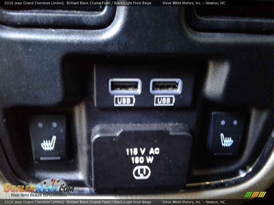 2016 Jeep Grand Cherokee Limited Brilliant Black Crystal Pearl / Black/Light Frost Beige Photo #14