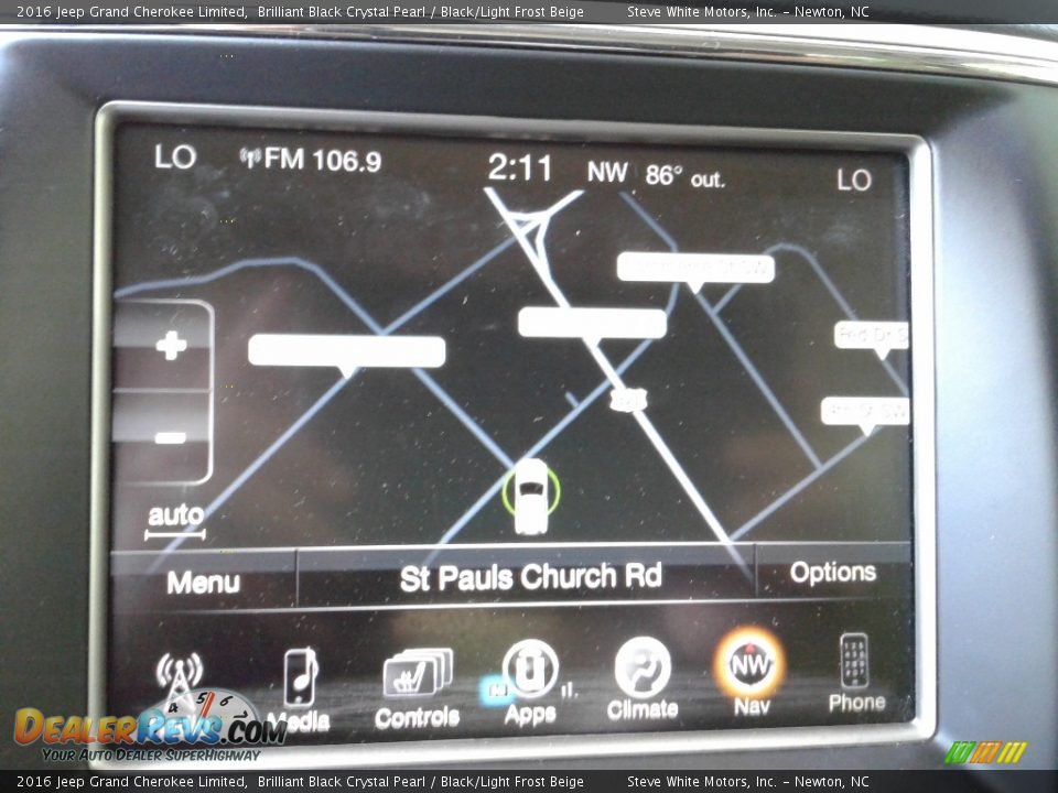 2016 Jeep Grand Cherokee Limited Brilliant Black Crystal Pearl / Black/Light Frost Beige Photo #24