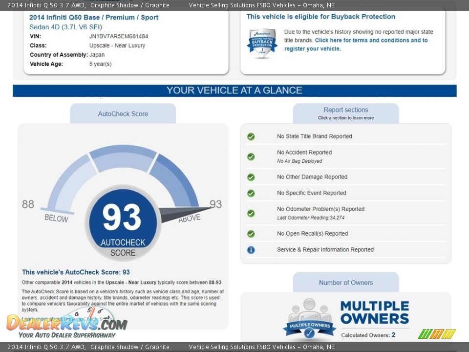 Dealer Info of 2014 Infiniti Q 50 3.7 AWD Photo #2