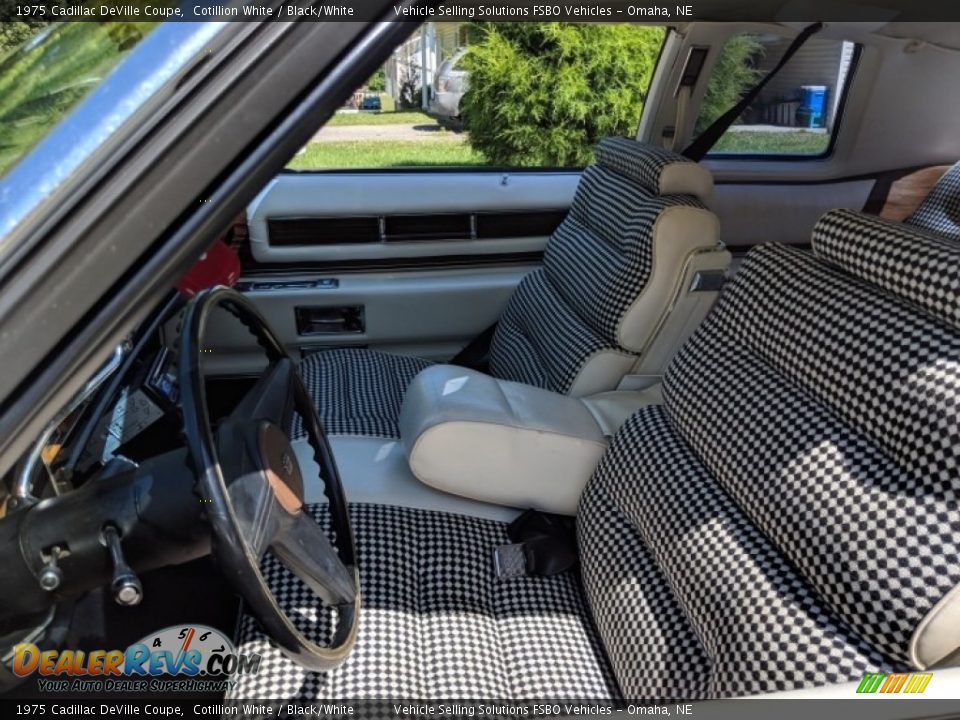 Black/White Interior - 1975 Cadillac DeVille Coupe Photo #3