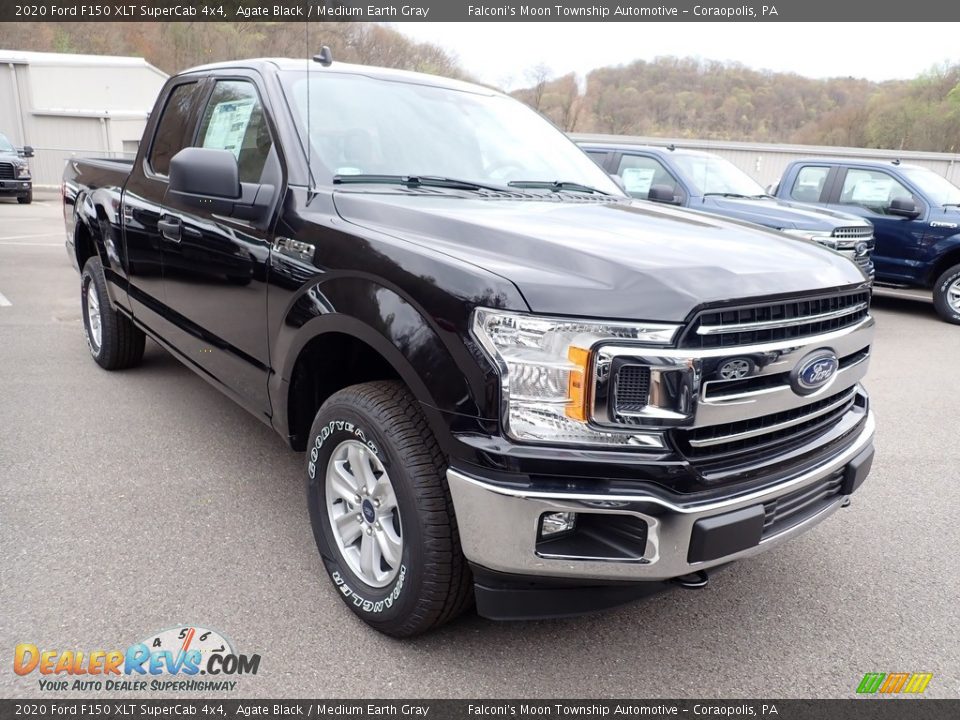 2020 Ford F150 XLT SuperCab 4x4 Agate Black / Medium Earth Gray Photo #3