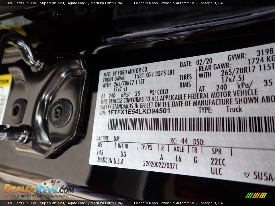 2020 Ford F150 XLT SuperCab 4x4 Agate Black / Medium Earth Gray Photo #8