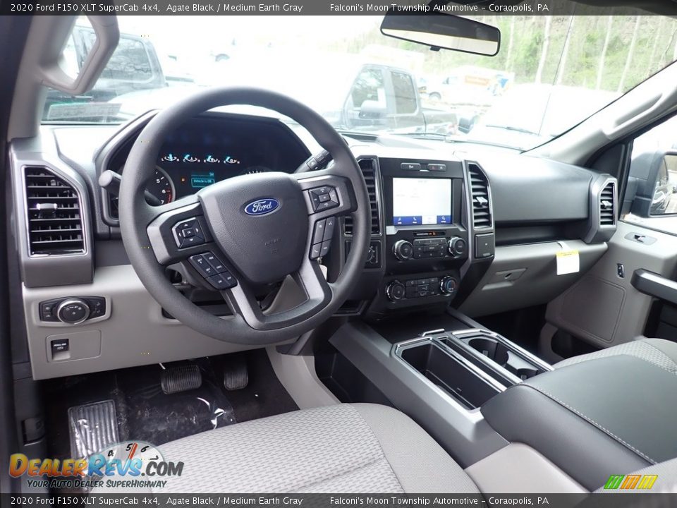 2020 Ford F150 XLT SuperCab 4x4 Agate Black / Medium Earth Gray Photo #10