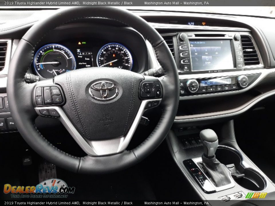 2019 Toyota Highlander Hybrid Limited AWD Midnight Black Metallic / Black Photo #3