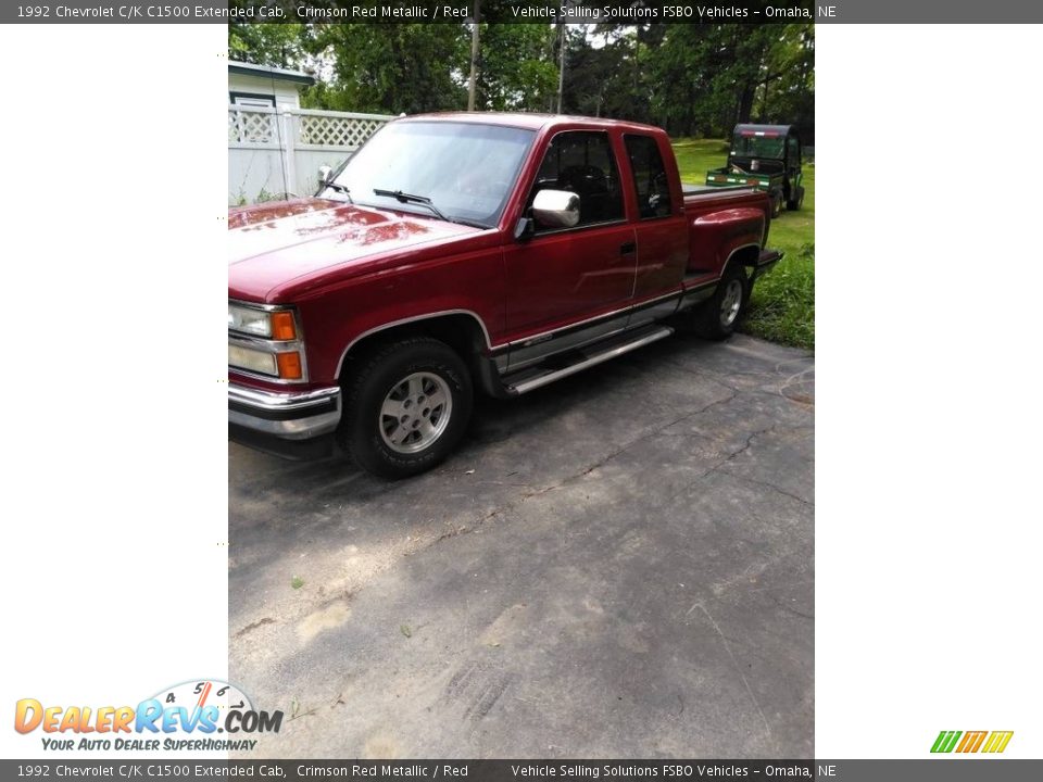 1992 Chevrolet C/K C1500 Extended Cab Crimson Red Metallic / Red Photo #3