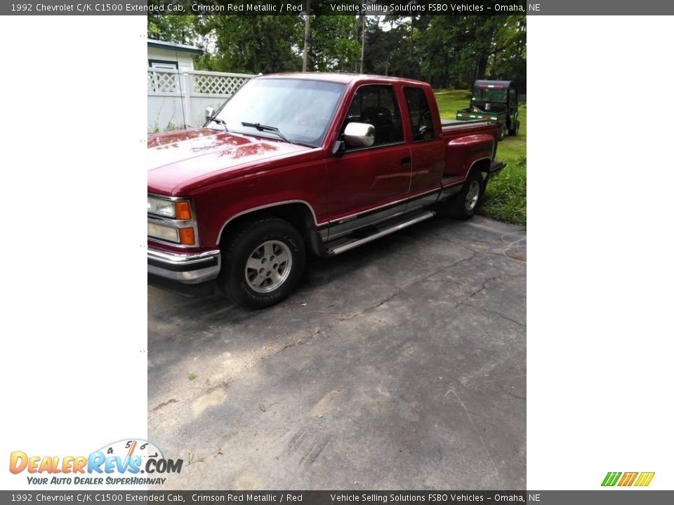 1992 Chevrolet C/K C1500 Extended Cab Crimson Red Metallic / Red Photo #3