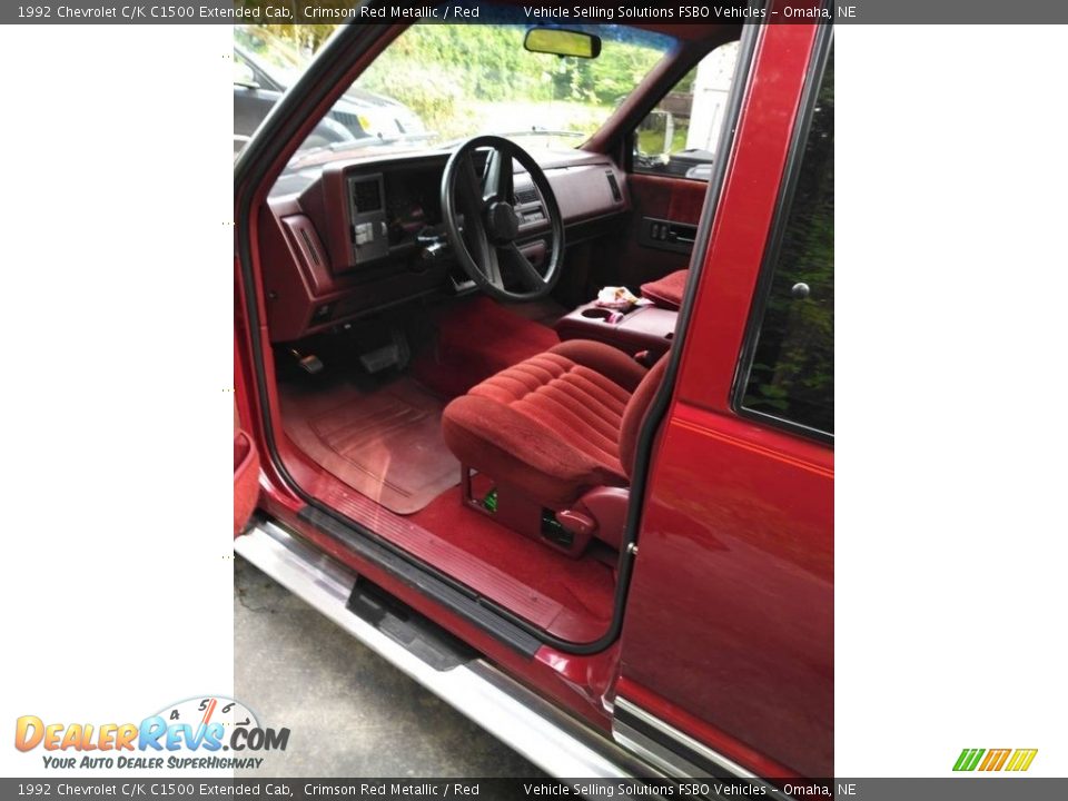 Red Interior - 1992 Chevrolet C/K C1500 Extended Cab Photo #5