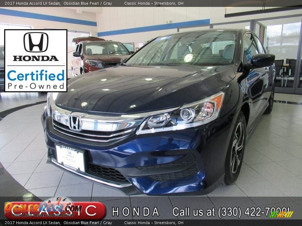 2017 Honda Accord LX Sedan Obsidian Blue Pearl / Gray Photo #1