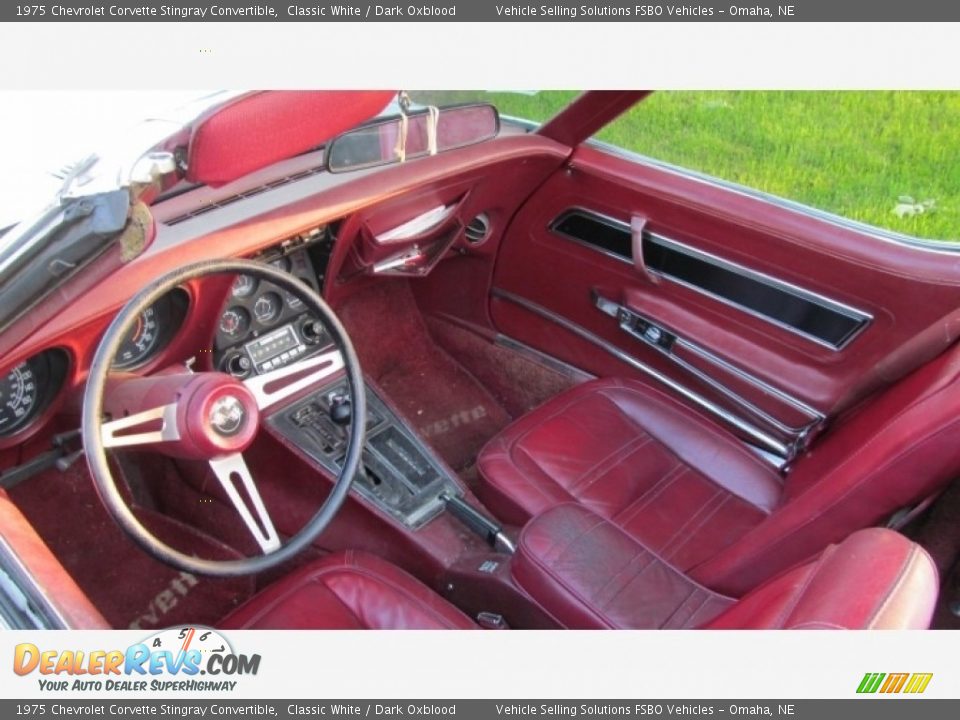 Dark Oxblood Interior - 1975 Chevrolet Corvette Stingray Convertible Photo #3