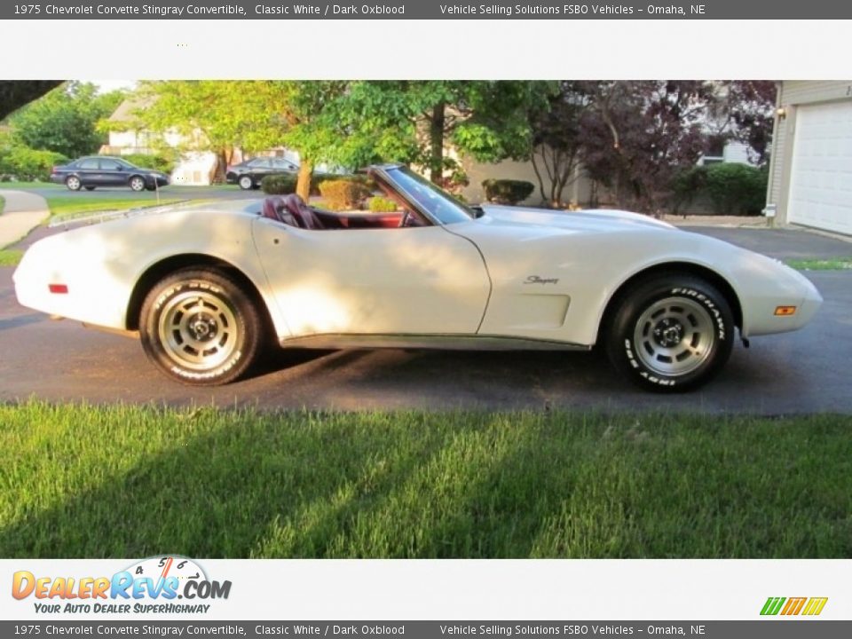 1975 Chevrolet Corvette Stingray Convertible Classic White / Dark Oxblood Photo #6