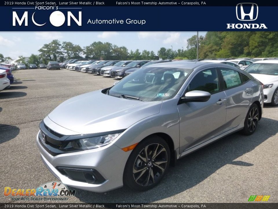 2019 Honda Civic Sport Sedan Lunar Silver Metallic / Black Photo #1