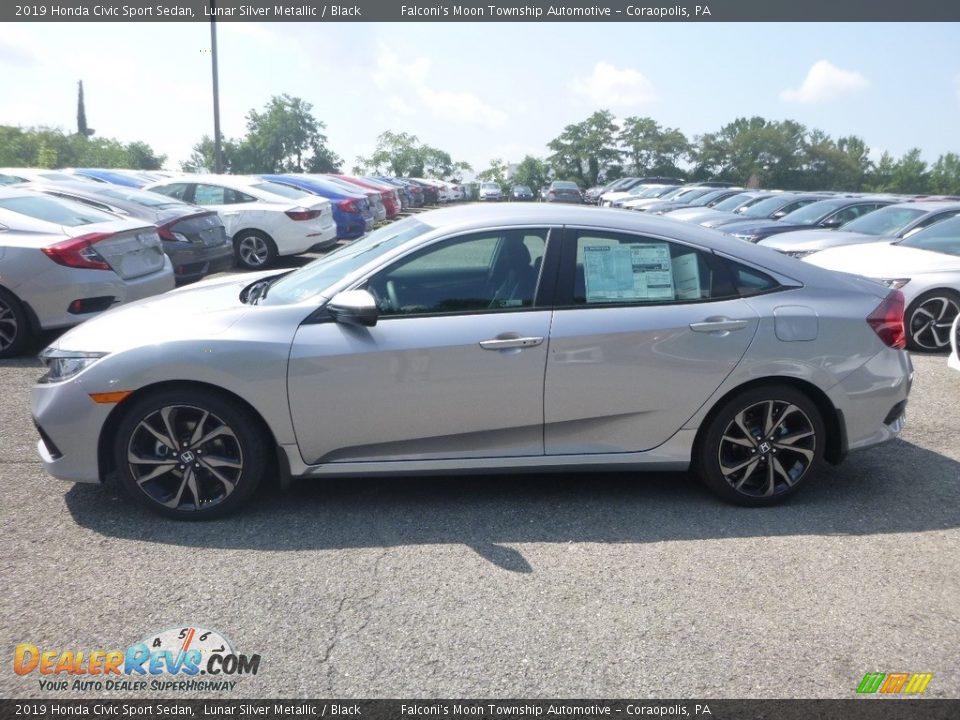 2019 Honda Civic Sport Sedan Lunar Silver Metallic / Black Photo #2