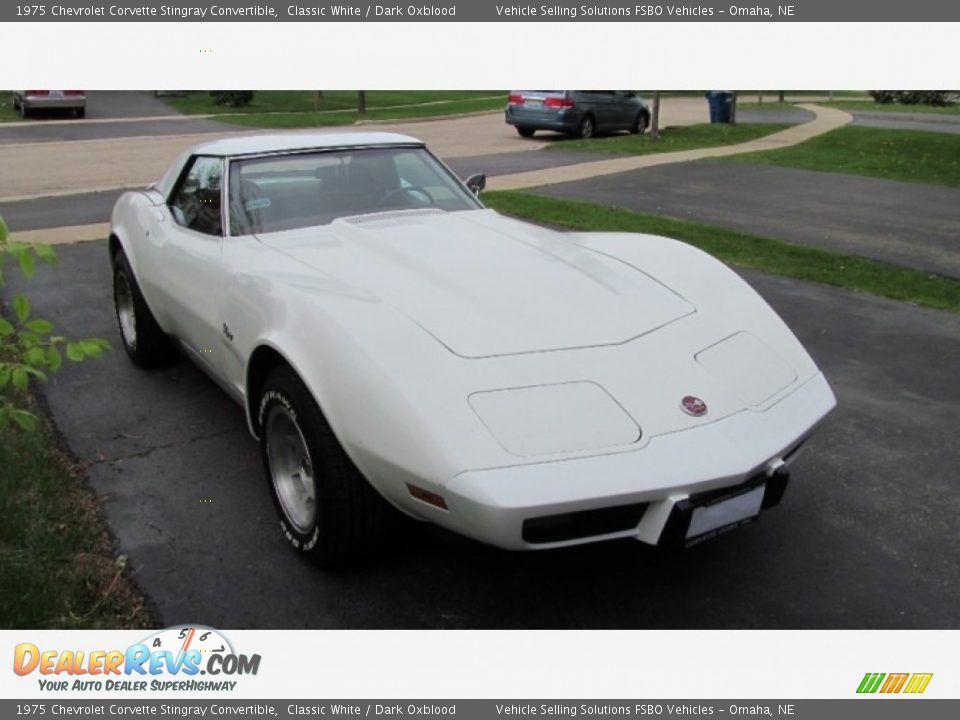 1975 Chevrolet Corvette Stingray Convertible Classic White / Dark Oxblood Photo #13