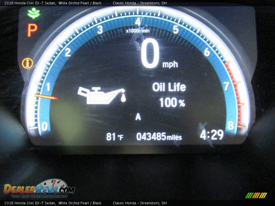 2018 Honda Civic EX-T Sedan White Orchid Pearl / Black Photo #30