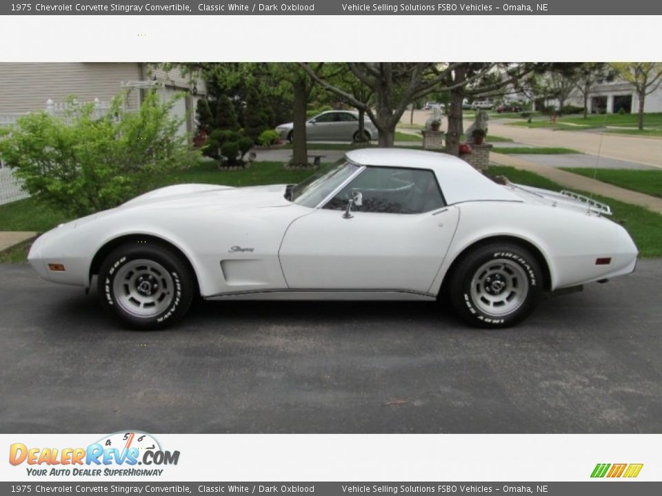 1975 Chevrolet Corvette Stingray Convertible Classic White / Dark Oxblood Photo #16