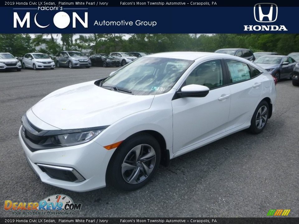 2019 Honda Civic LX Sedan Platinum White Pearl / Ivory Photo #1