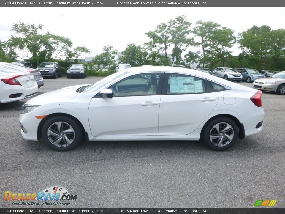 2019 Honda Civic LX Sedan Platinum White Pearl / Ivory Photo #3