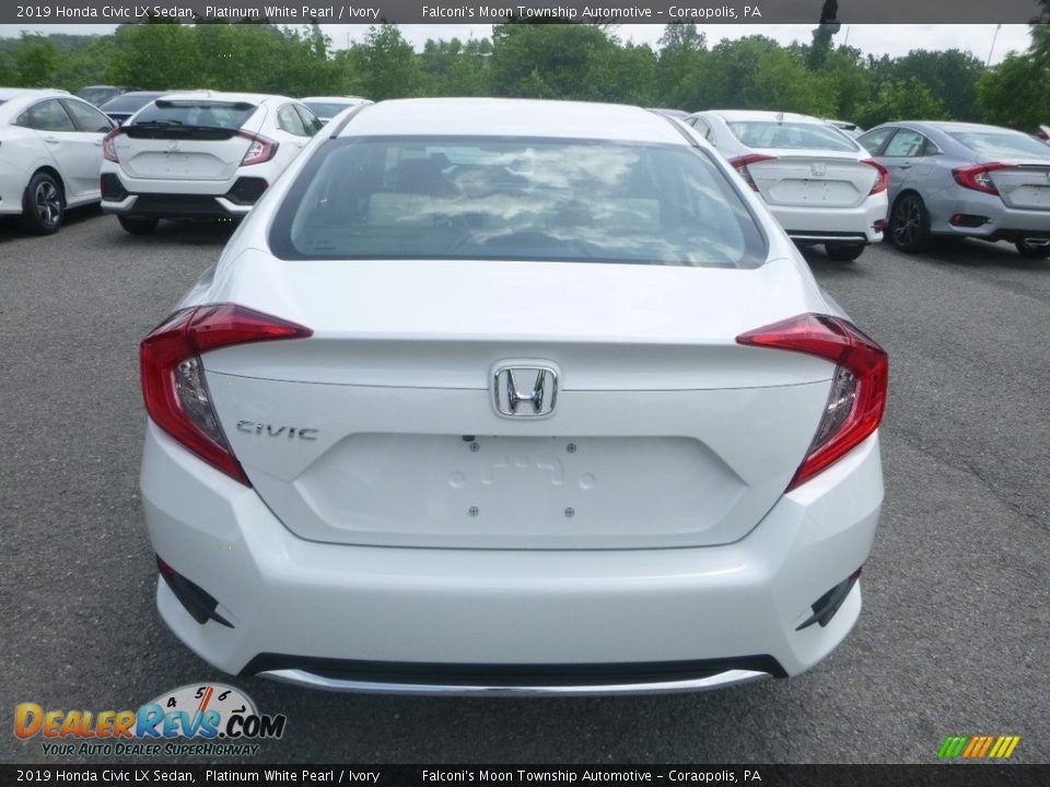 2019 Honda Civic LX Sedan Platinum White Pearl / Ivory Photo #5