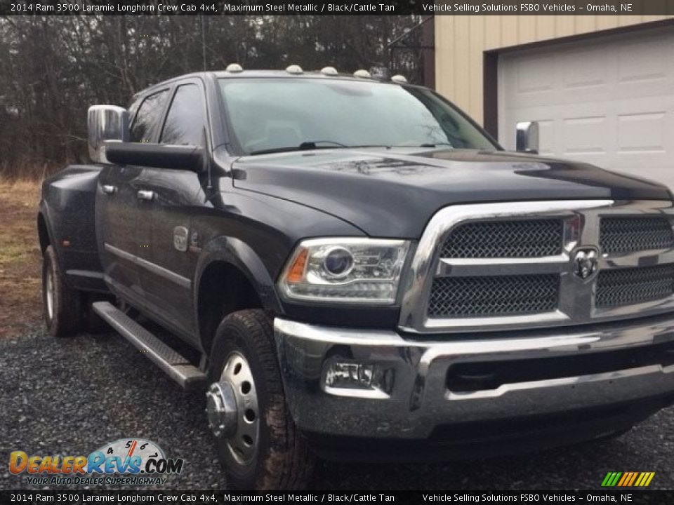 2014 Ram 3500 Laramie Longhorn Crew Cab 4x4 Maximum Steel Metallic / Black/Cattle Tan Photo #1