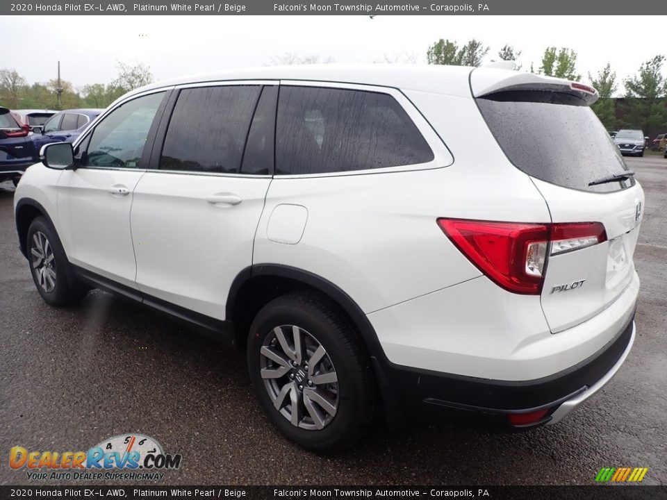 2020 Honda Pilot EX-L AWD Platinum White Pearl / Beige Photo #3