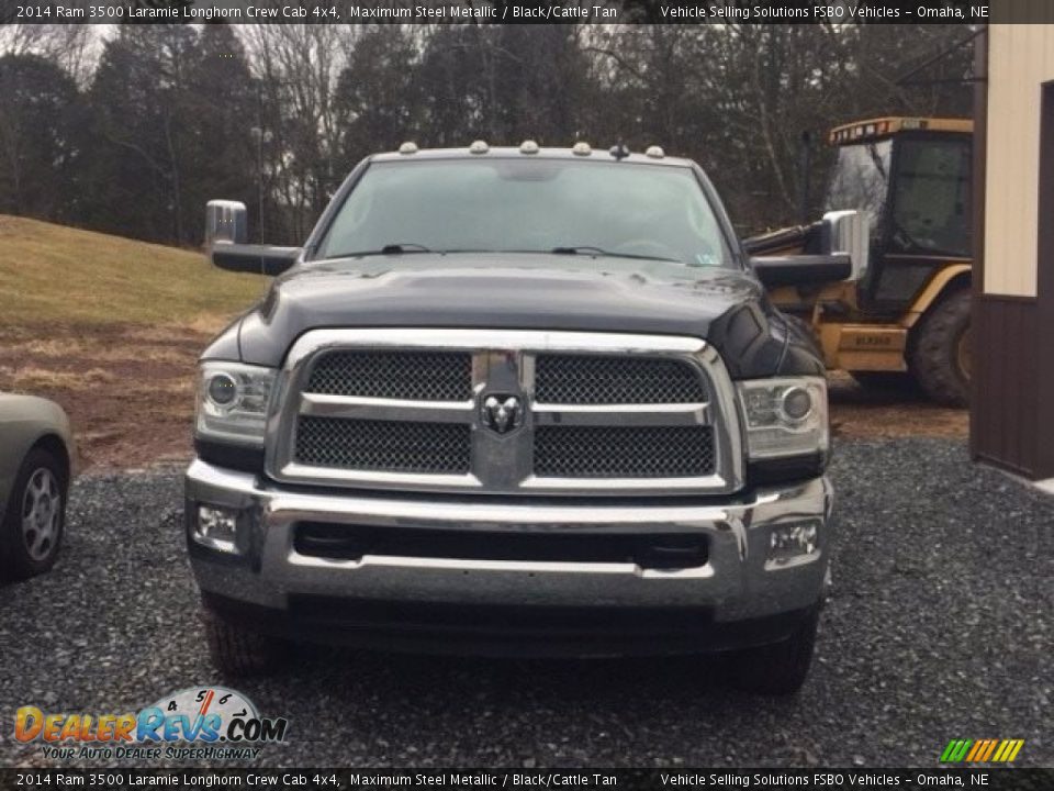 2014 Ram 3500 Laramie Longhorn Crew Cab 4x4 Maximum Steel Metallic / Black/Cattle Tan Photo #3