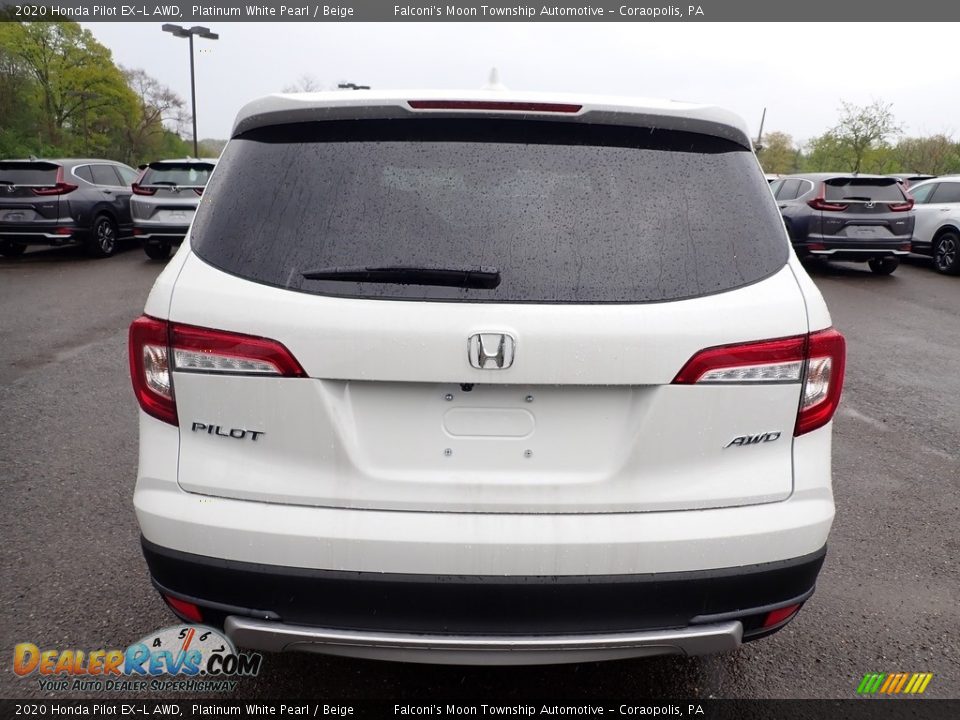 2020 Honda Pilot EX-L AWD Platinum White Pearl / Beige Photo #4