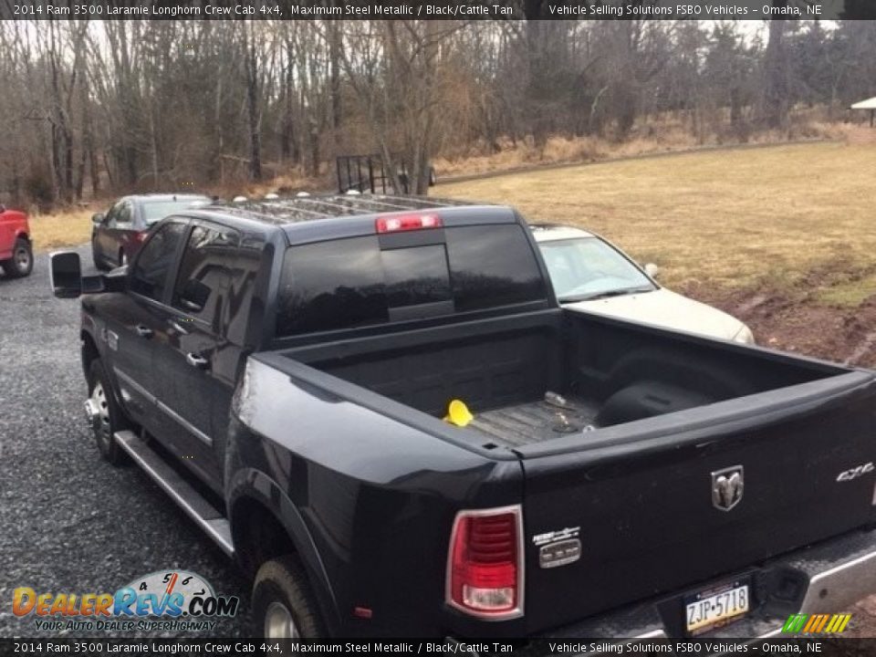 2014 Ram 3500 Laramie Longhorn Crew Cab 4x4 Maximum Steel Metallic / Black/Cattle Tan Photo #4