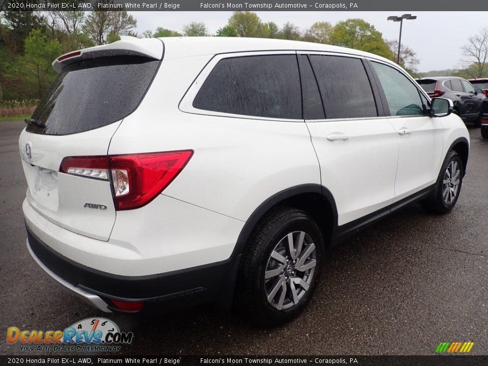 2020 Honda Pilot EX-L AWD Platinum White Pearl / Beige Photo #5