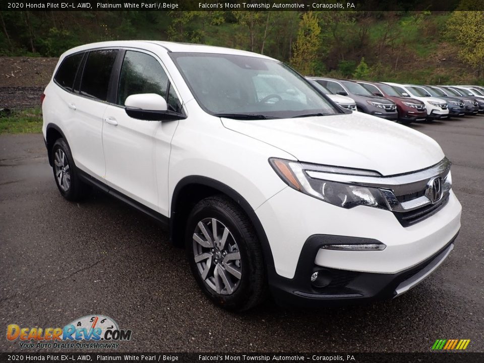 2020 Honda Pilot EX-L AWD Platinum White Pearl / Beige Photo #6