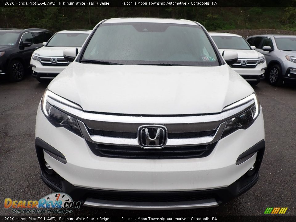 2020 Honda Pilot EX-L AWD Platinum White Pearl / Beige Photo #7