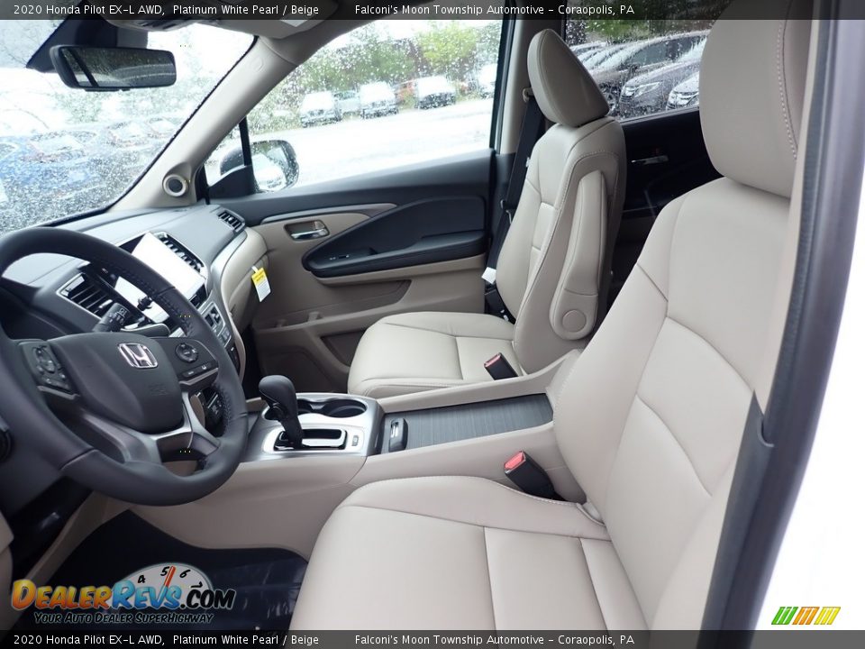 2020 Honda Pilot EX-L AWD Platinum White Pearl / Beige Photo #8