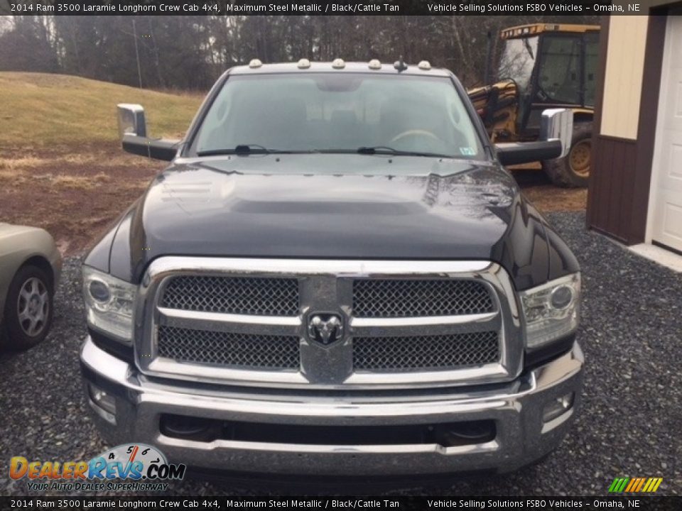 2014 Ram 3500 Laramie Longhorn Crew Cab 4x4 Maximum Steel Metallic / Black/Cattle Tan Photo #11