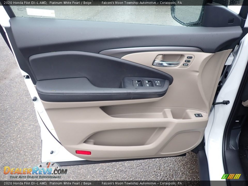 2020 Honda Pilot EX-L AWD Platinum White Pearl / Beige Photo #11