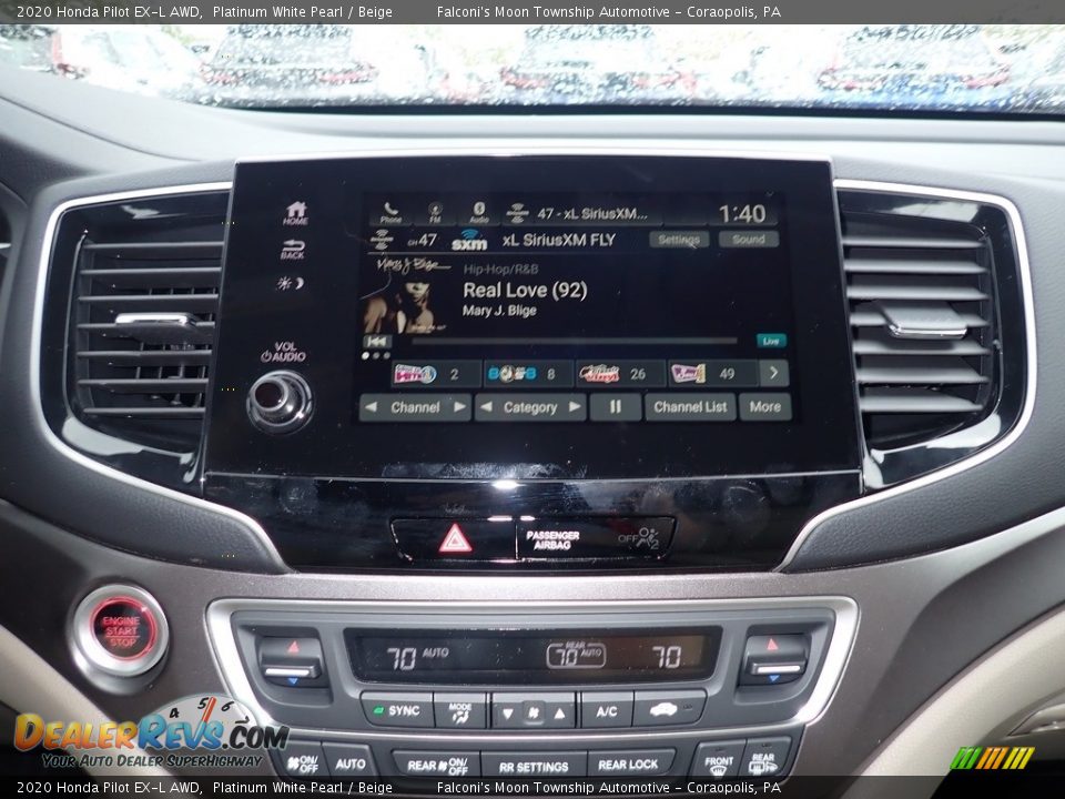 2020 Honda Pilot EX-L AWD Platinum White Pearl / Beige Photo #14