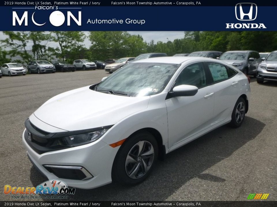 2019 Honda Civic LX Sedan Platinum White Pearl / Ivory Photo #1