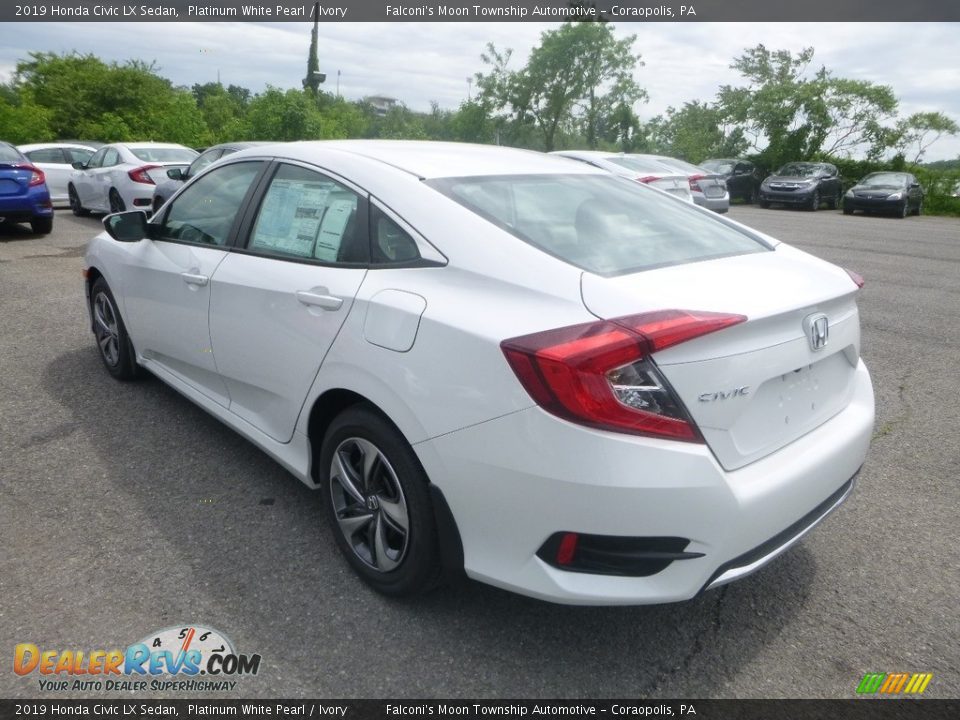 2019 Honda Civic LX Sedan Platinum White Pearl / Ivory Photo #3