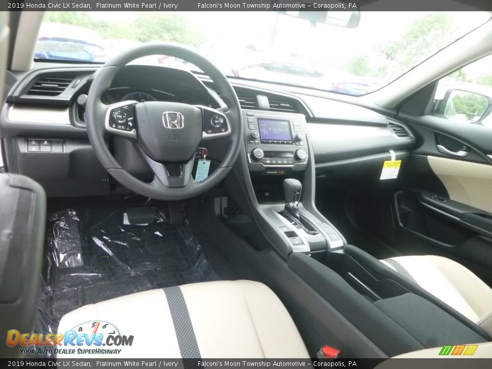 2019 Honda Civic LX Sedan Platinum White Pearl / Ivory Photo #11