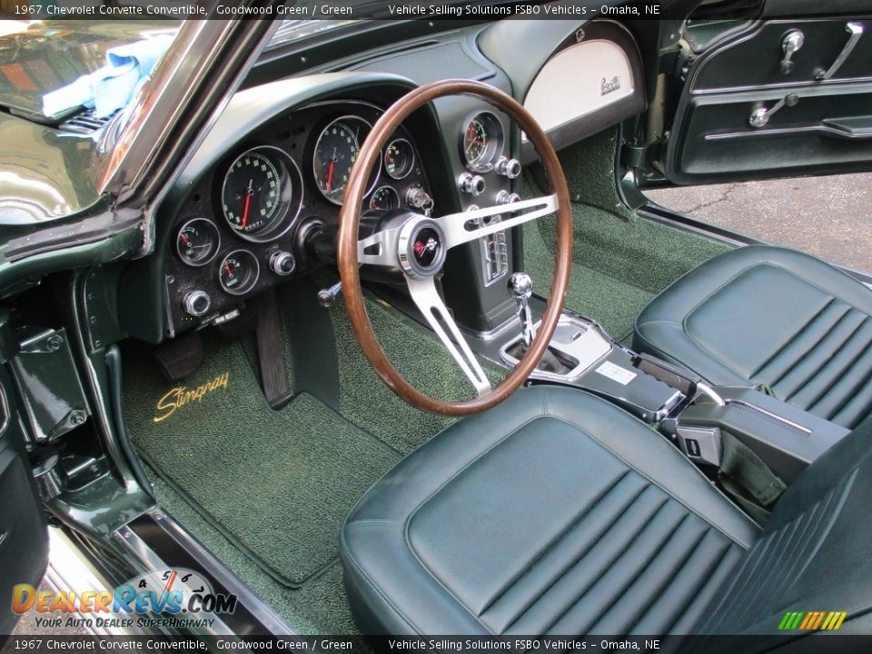 Green Interior - 1967 Chevrolet Corvette Convertible Photo #7