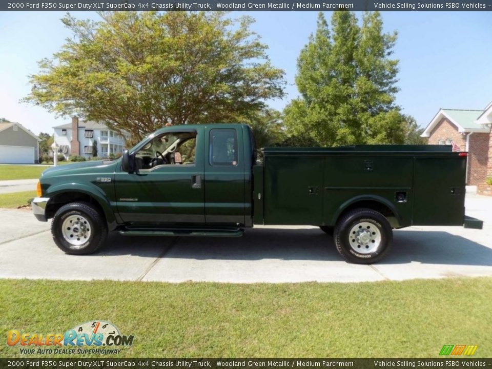 Woodland Green Metallic 2000 Ford F350 Super Duty XLT SuperCab 4x4 Chassis Utility Truck Photo #8