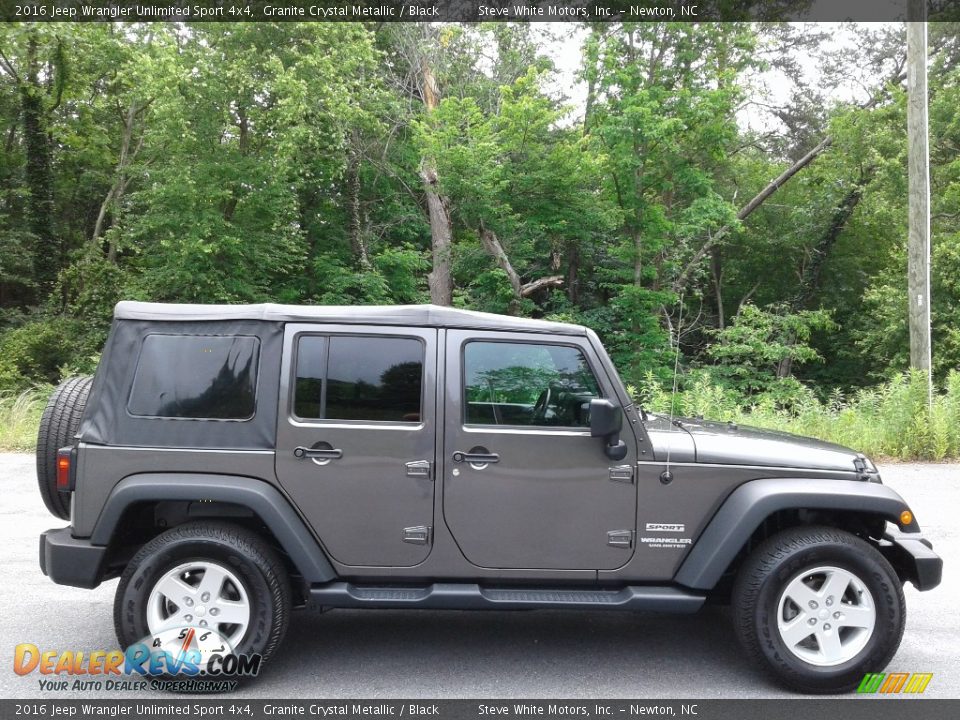 2016 Jeep Wrangler Unlimited Sport 4x4 Granite Crystal Metallic / Black Photo #5