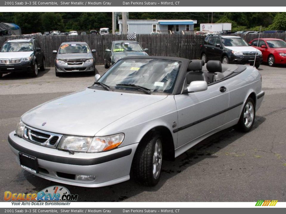 2001 Saab 9-3 SE Convertible Silver Metallic / Medium Gray Photo #1